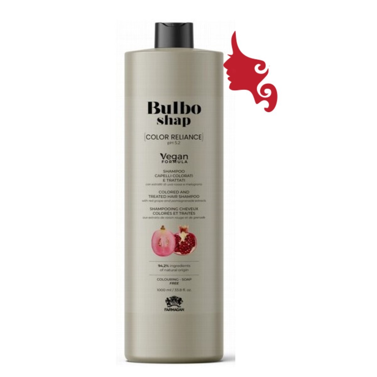 BULBO SHAP Shampoo COLOR RELIANCE VEGAN PH 5.2 1000 ml Farmagan