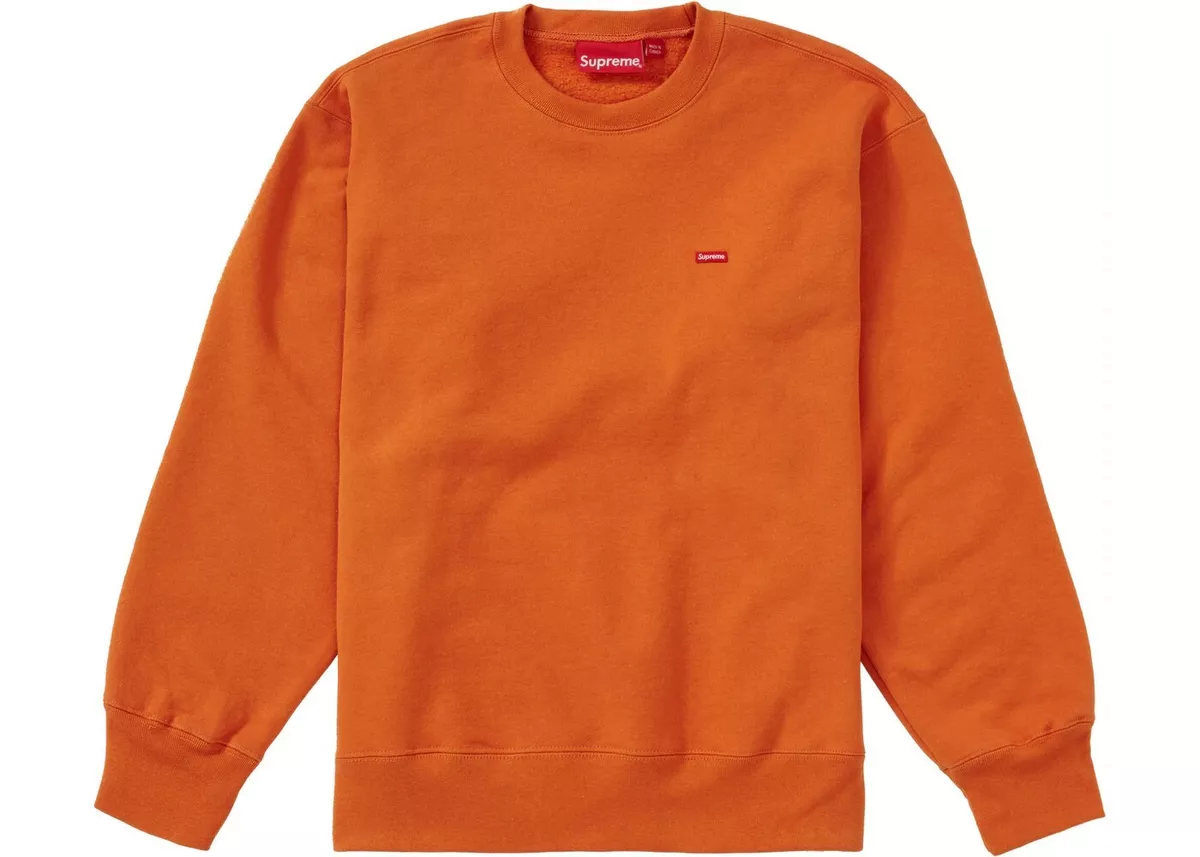 Supreme orange deals box logo crewneck