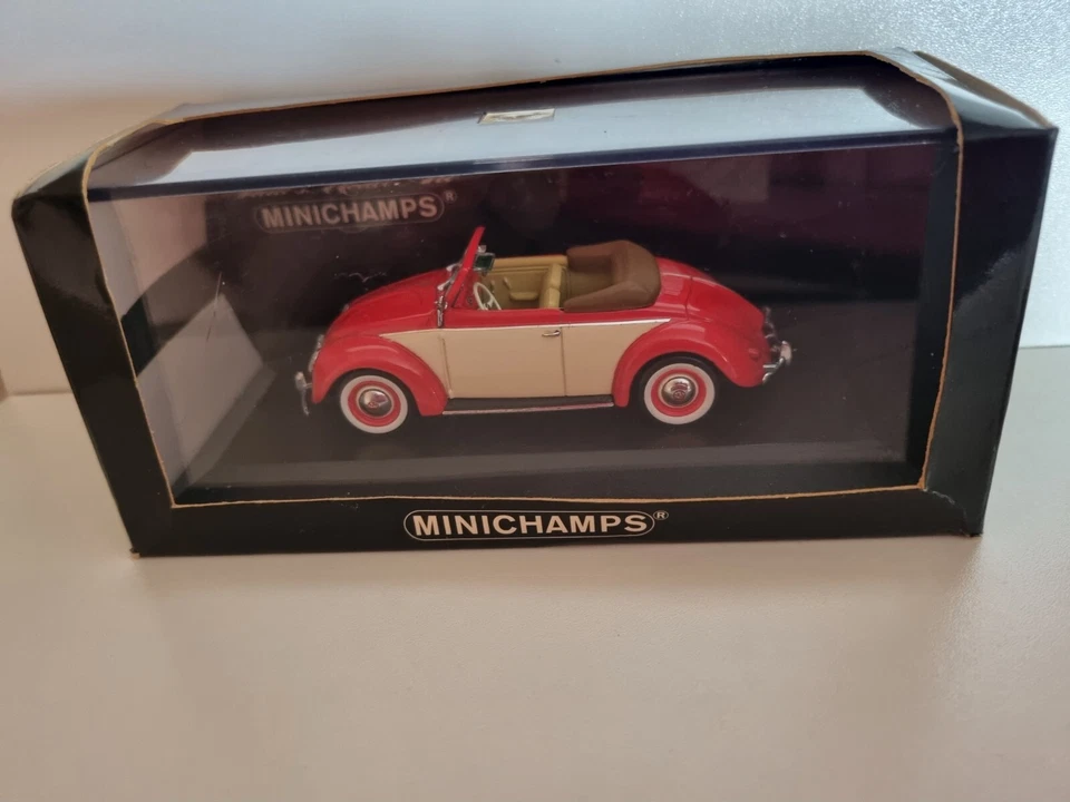 Minichamps 1/43 Volkswagen VW Käfer Hebmüller Cabrio 1957 rot/cream OVP