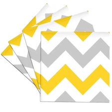 3dRose cst_179796_3 Big Yellow and Gray Chevron Zig Zag Pattern Grey White Zi...