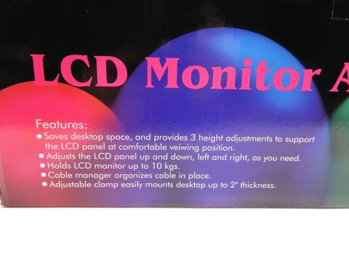 Universal LCD Monitor Stand Desk Clamp Tilt Swivel Desk Top Mount Arm Extension - 第 3/3 張圖片