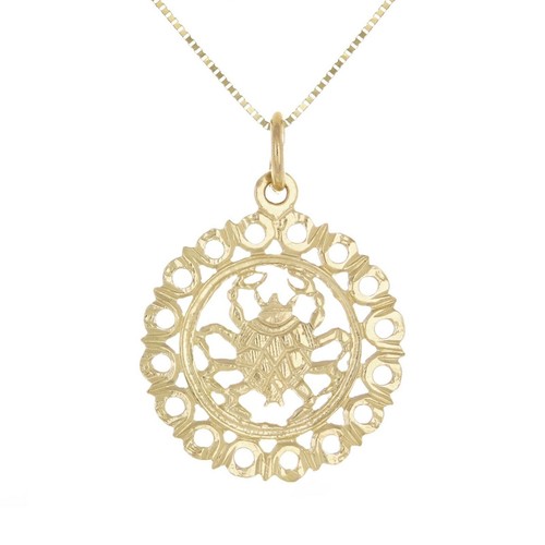 14k Yellow or White Gold Zodiac Sign Charm Pendant Necklace 18" - Picture 43 of 84