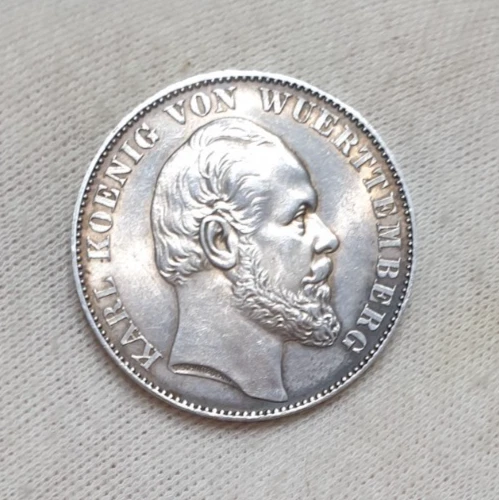 Wurttemberg 1871 Unc 1 Thaler Victory Over France Silver Germany German State - Image 3 of 4
