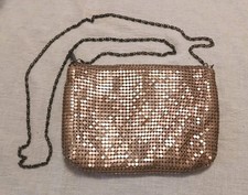 Vintage Rose Gold Tone Metal Mesh Purse Metal Chain Strap