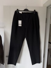 Zara Men’s Black Textured Trousers With Stretch XL BNWT
