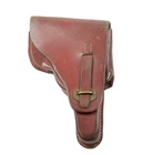 Vintage Brown Leather P08 Luger Pistol Hardshell Holster WW2 WW1 Military Army