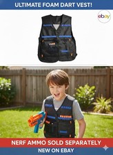 Nerf Tactical Black Vest One Size NO Darts included