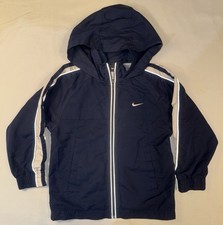 Nike Jacket Zip Up Blue White Athletic Track Windbreaker Boys Size 6 S
