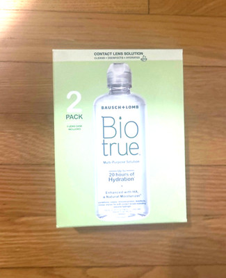 Pack 2-Biotrue Hydration Plus Contact Lens Solution, Lens Case Included, 10oz Ea