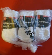 Under Armour Youth Lrg Performance 12 Pairs WHITE Crew Socks Size YLG 1 TO 4