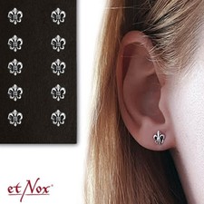 etNox Ohrstecker Lilie Fleur de Lis  925 Sterling Silber  Ohrringe  Damen Herren