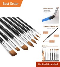 Sable Watercolor Brushes Professional, 8Pcs Kolinsky Sable Brush Set Variety Sh