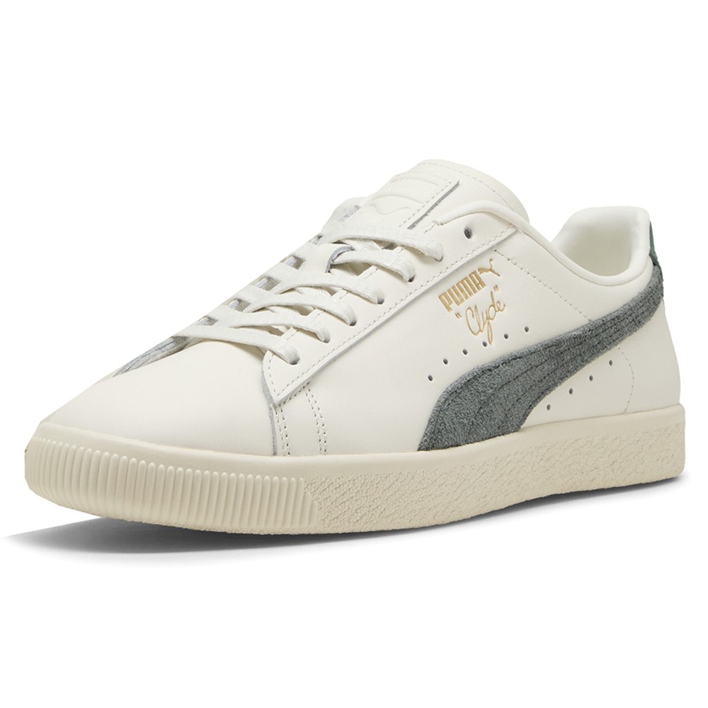PUMA Clyde Base Lace Up  Mens Off White Sneakers Casual Shoes 39941303 thumbnail 2