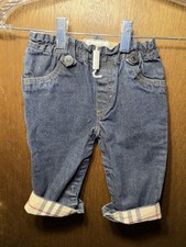 Burberry 9 Months Boys Jeans With Plaid Cuffs NWOT