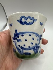 M.A. HADLEY DOG TEAM FIREWATER PIG POTTERY Jigger Measuring Cup 3&rdquo; H