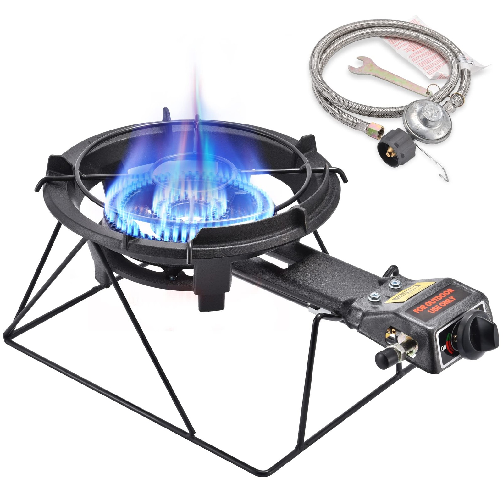 ARC 13" Propane Burner Stove, Cast Iron Portable, Sturdy Stand, Outdoor Cooking