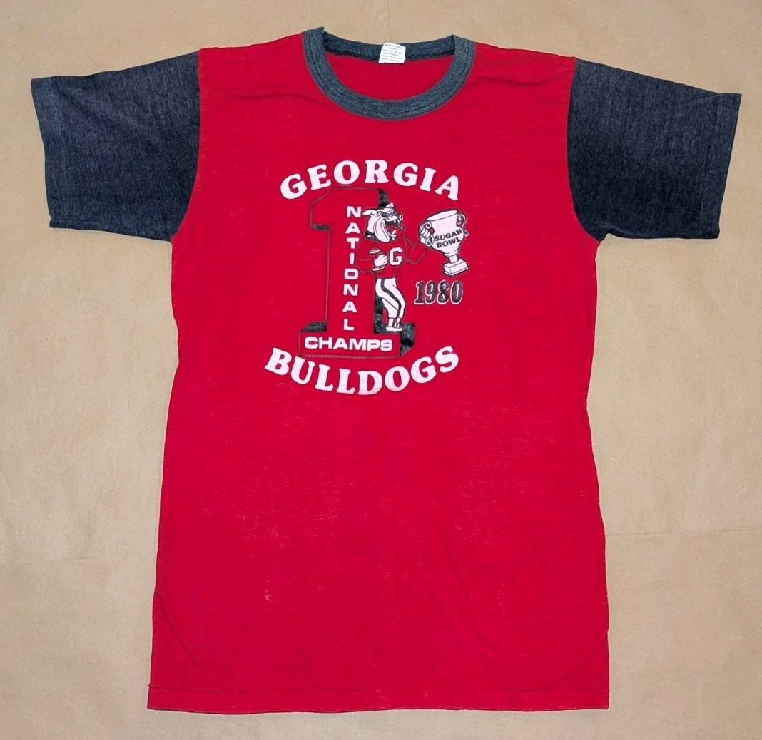 Vintage 1980 Georgia Bulldogs Football National Champions Womens T
