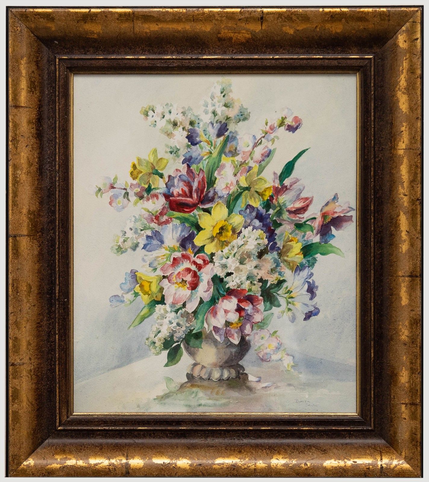 Doreen Shine - Aquarell Des 20. Jahrhunderts, Der Frühlingsstrauß