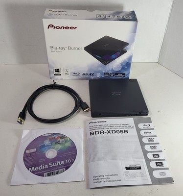Pioneer BDR-XD05B USB 3.0 Blu-ray/DVD/CD Burner MakeMKV Compatible Auto Quiet