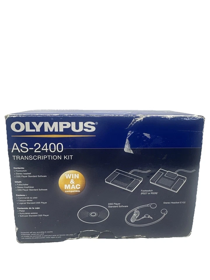 Olympus AS-2400 Transcription Kit Footswitch Transcribe USB missing headphones - Image 2 of 4