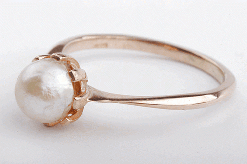 Nice Pearl Ring Akoyaperle 750 18k Rose Gold Top - Picture 3 of 6