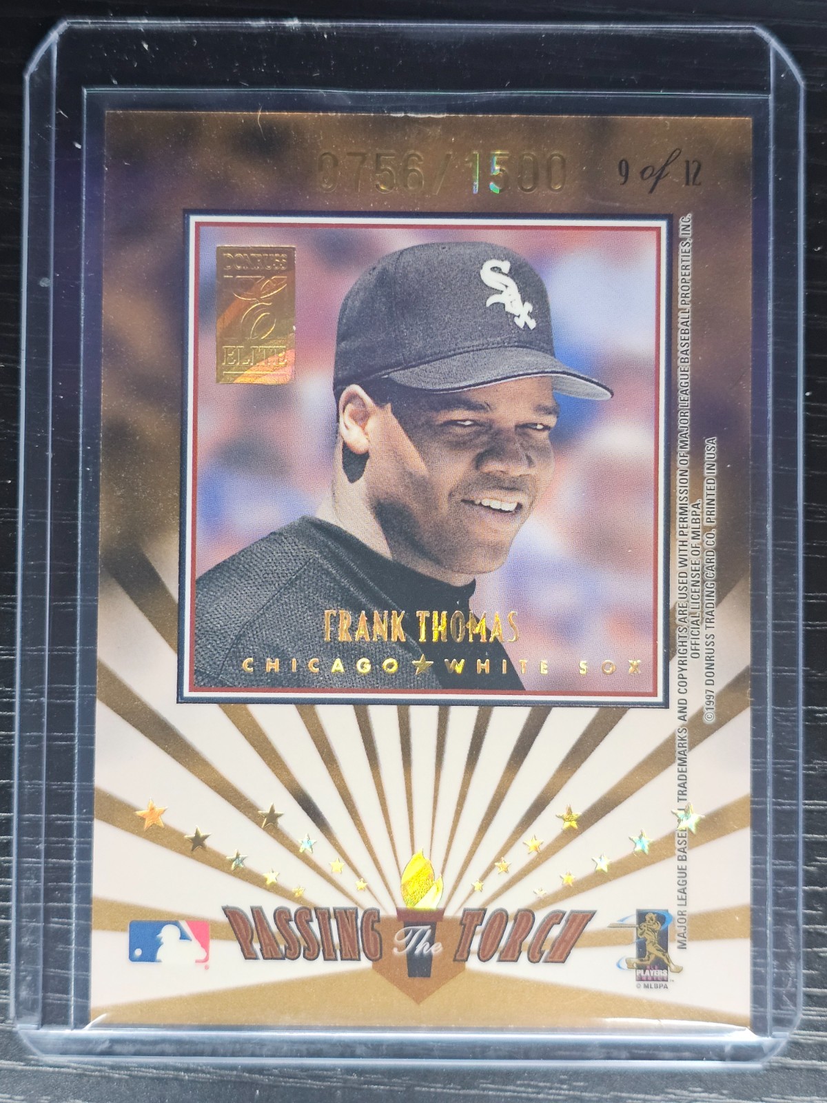 1997 Donruss Elite PASSING THE TORCH #8 Frank Thomas HOF RARE GOLD INSERT /1500