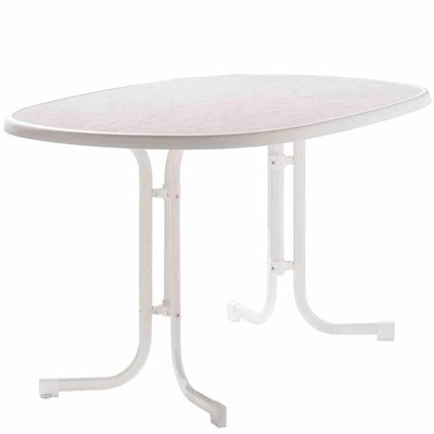 SIEGER Boulevard-Klapptisch, 140x90x72 cm, weiß Gestell aus Stahl in weiß, Ti...