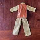 VTG 1960s Barbie Clone Peggy Ann, Maddie Mod Gold Metallic Top & Pants Set