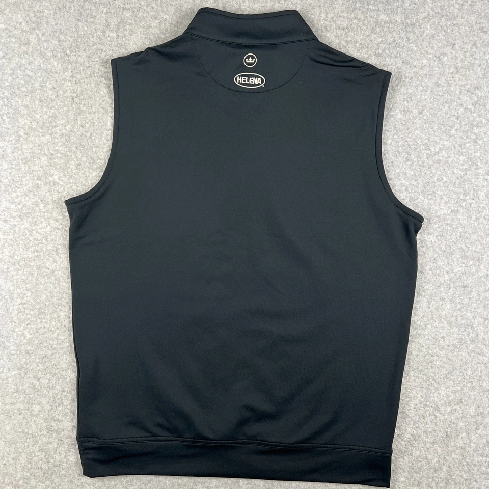 Chaleco Peter Millar Galway Lazo Elástico Terry Cuarto Cremallera Mediano Para Hombres Negro Golf Foto 2 de 4