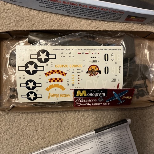 Monogram #PA136-100 Mustang P-51B Model Full Kit No. PA136-100 Airplane WWll New - Picture 5 of 6