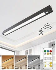 Rechargeable Motion Sensor Ceiling Light, Full Metal Battery Powered LED Clos...