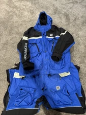Clam Ice Armor Jacket & Bibs Set Blue Black Ice Fishing Coat  Mens Sz XL