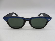 Vtg 1980s Bausch Lomb Ray-Ban Wayfarer Sunglasses, Blue Pearl, 5022, USA, READ