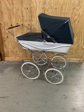 Silver Cross Vintage Style Coach Built Pram White With Chrome Details & Bedding