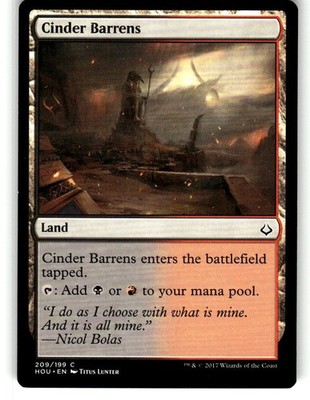 Magic the Gathering MTG Hour of Devastation Cinder Barrens #209 Buy 2 Get 1