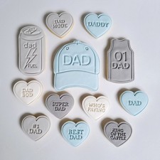 Father's Day Set Dad Hat Hearts Dad Fuel 01 Dad Jersey Cookie Cutter And Stamp