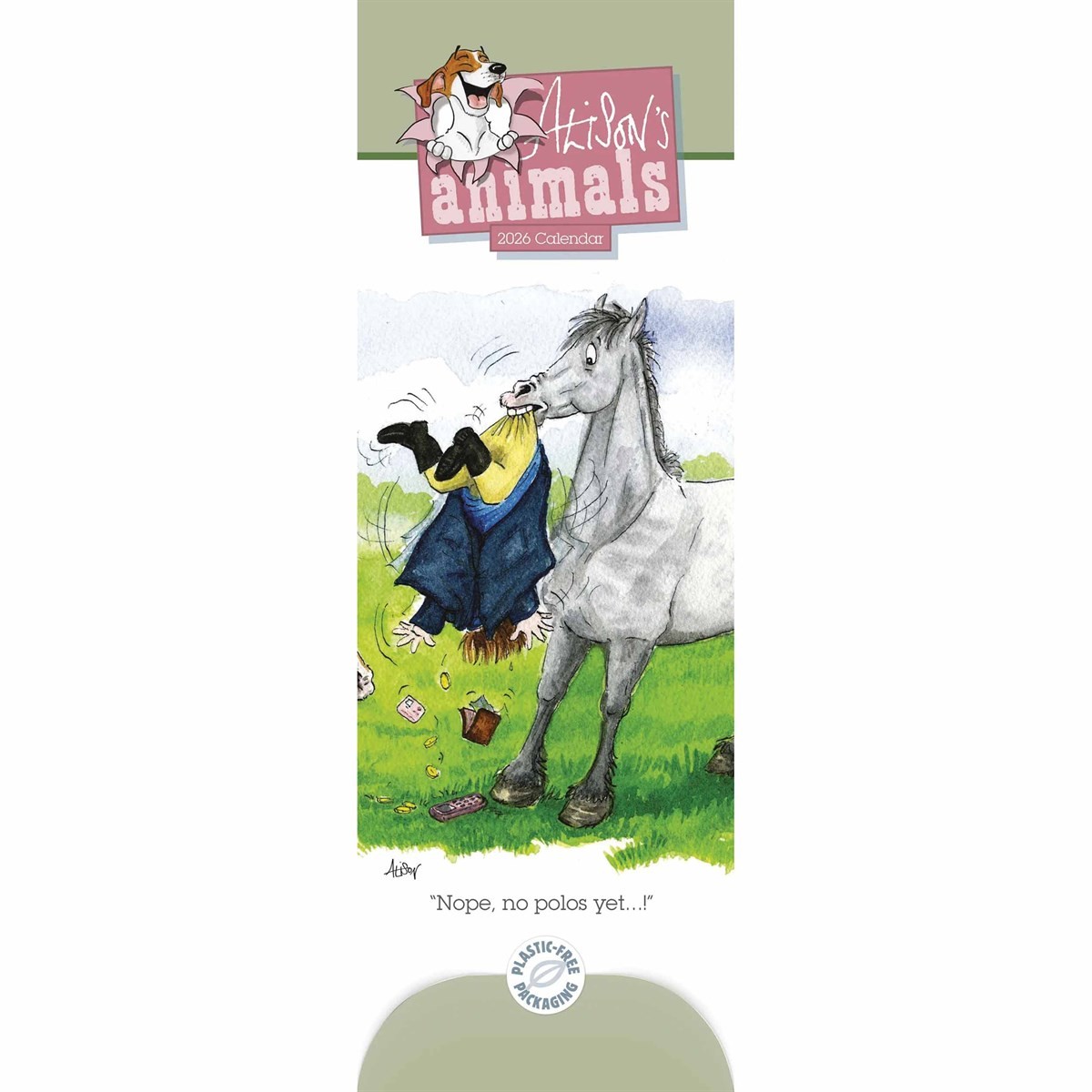 Alison's Animals Slim Calendar 2026, Wall Calendars, Month To View, Gift