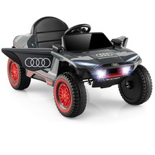 12V Licensed Audi Kids Ride-On E-tron Racing Car w/Remote Controll  Lights Gray