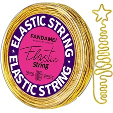 Gold Metallic Elastic String 1.2mm Stretch Cord for Jewelry Crafts & DIY Proje