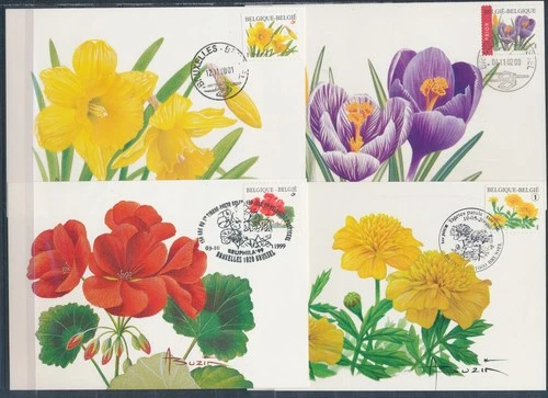 XE59659 Belgium 1999 -2002 flowers nature maxicards used