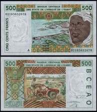 WEST AFRICAN STATES 500 FRANCS (P110Am) N. D. (2002) IVORY COAST UNC
