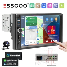 CAM+Single 1DIN 7" Car Stereo Radio Apple/Android CarPlay FM BT USB Touch Screen