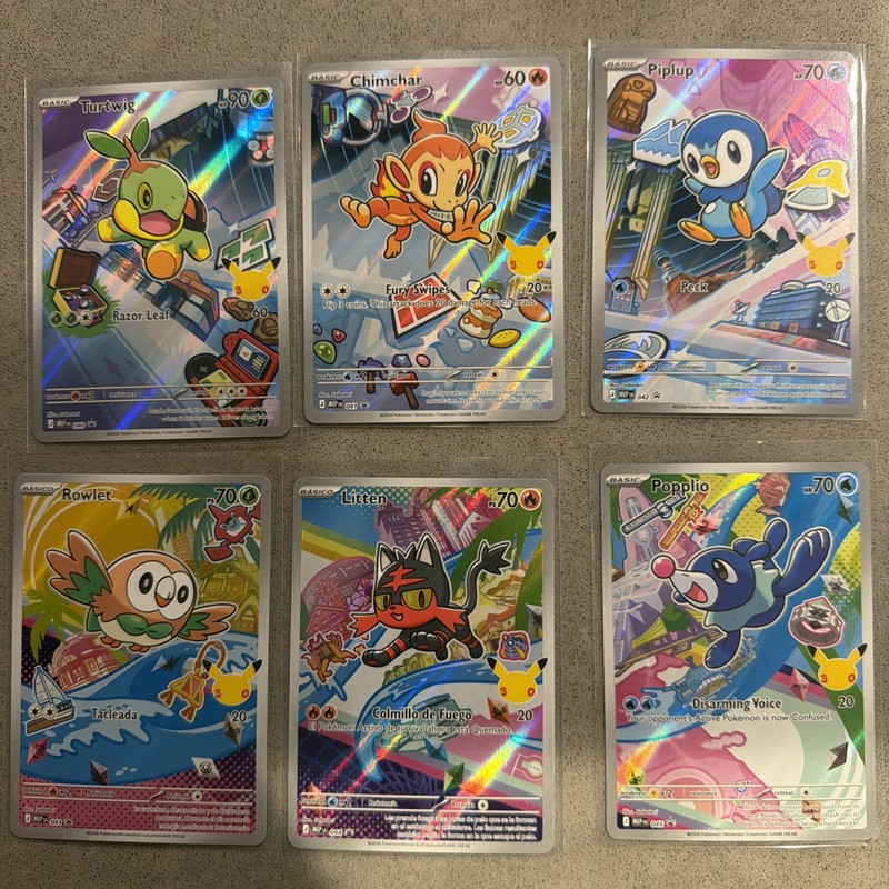 Pokemon First Partner Illustration Sinnoh And Alola Complete Set Of 6 Promos NM