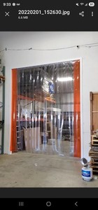 Strip Curtain For Warehouse With Safety Strips. 12ft Wide 14ft High