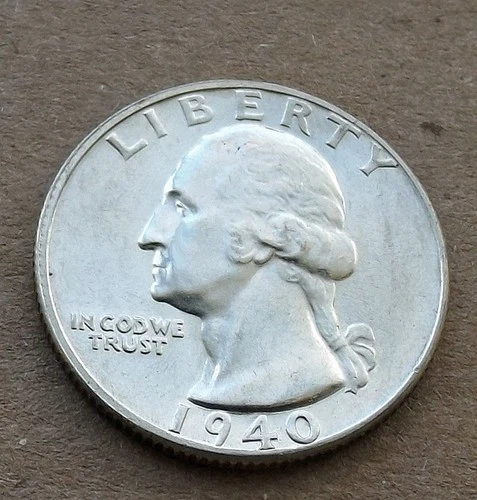 1940 S Washington Quarter - BU 90% Silver U.S. Coin