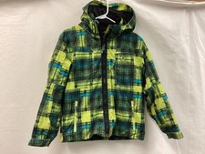 Rossignol Jacket Youth 12 Green Plaid Hooded Insulated Ski Snowboard Winter
