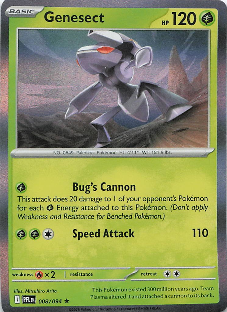 Genesect Rare ME02: Phantasmal Flames 008/094 NM