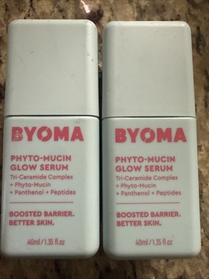 BYOMA Phyto-Mucin Glow Serum Tri-Ceramide Complex - 1.35 fl. oz. Lot of 2 B51-05