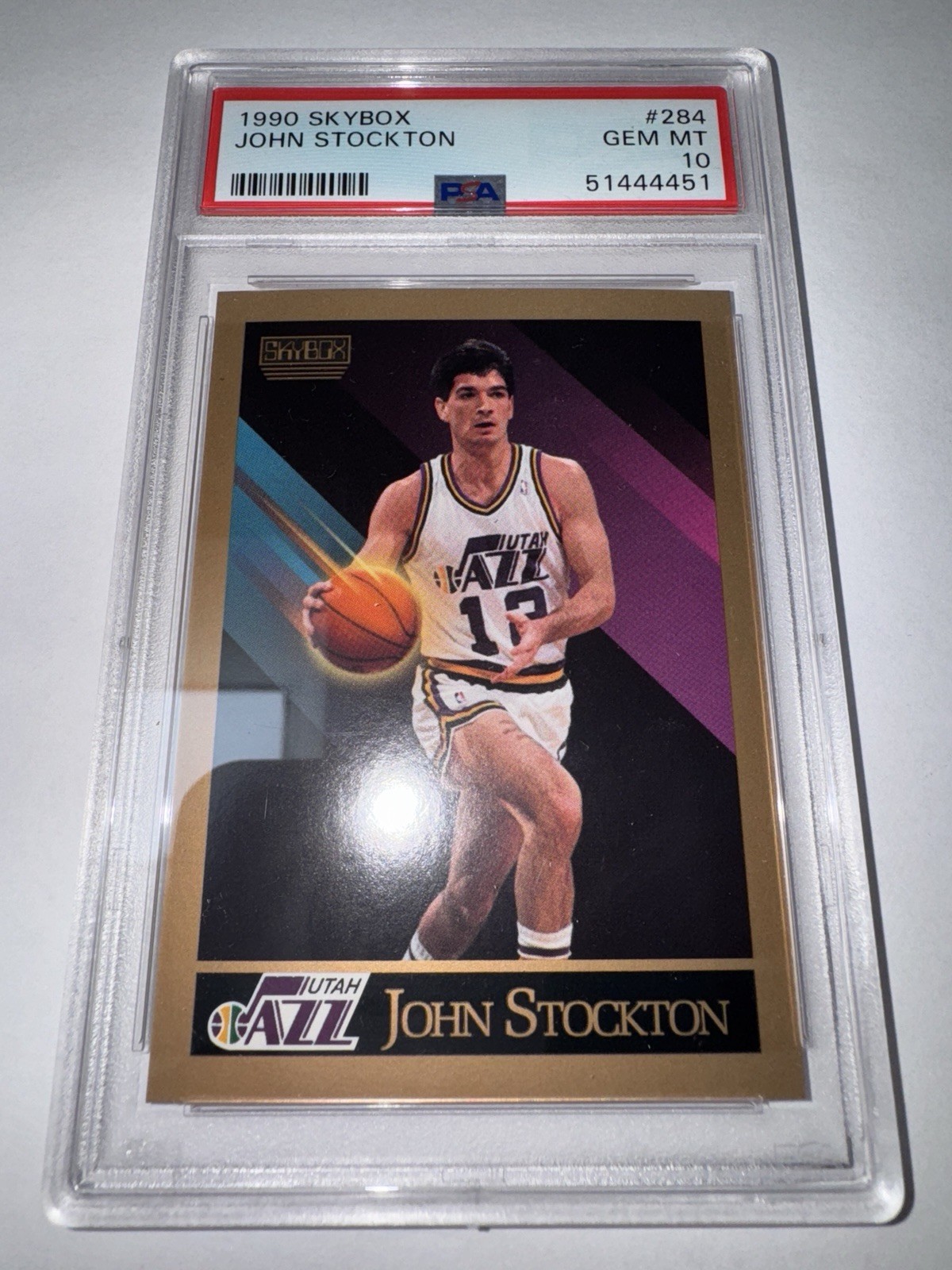 1990 Skybox BkB Card #284 John Stockton Utah Jazz HOF PSA 10 GEM MINT