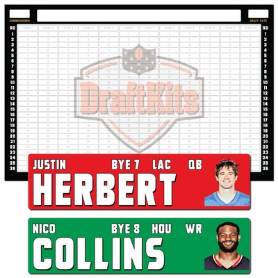 Fantasy Football Draft Board Kit - NEW for 2026 - LARGE Player Stickers & Board